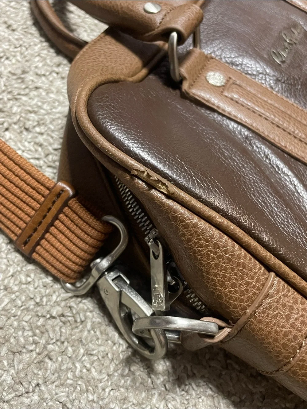 Robert Graham Two Tone Leather Laptop Briefcase